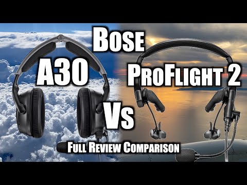 YouTube video thumbnail: Bose A30 vs ProFlight Series 2 aviation headset comparison