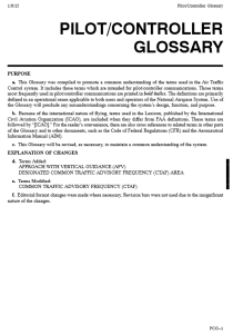 Pilot Controller Glossary